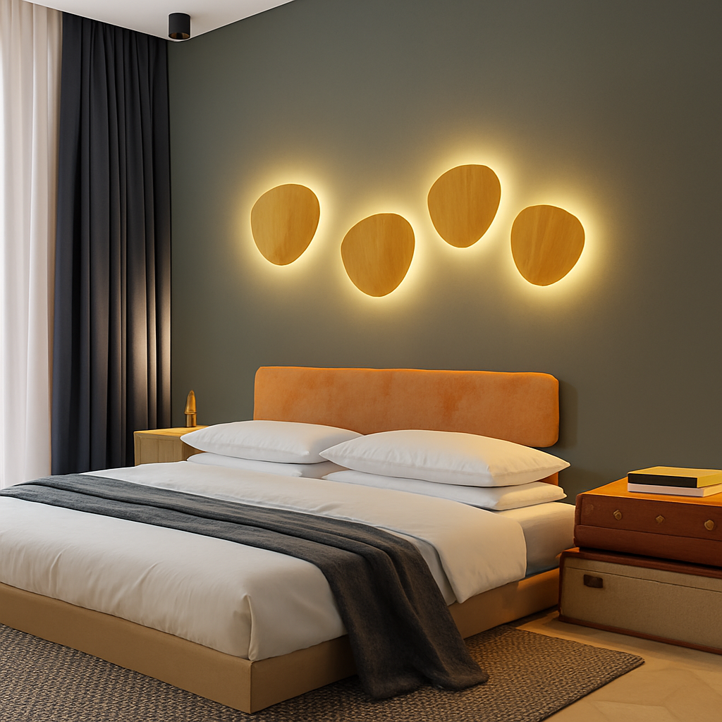 Applique murale scandinave LED de forme ovale en bois - vue 3 sur 11
