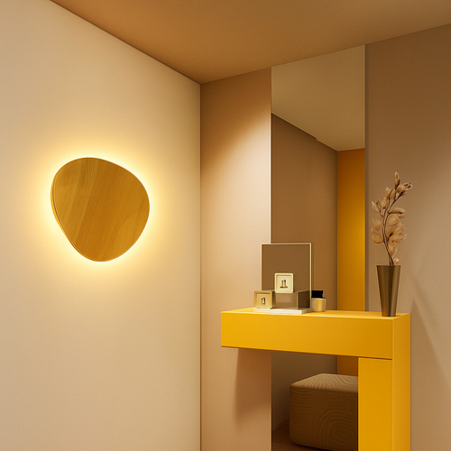 Applique murale scandinave LED de forme ovale en bois - vue 5 sur 11
