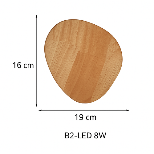 Applique murale scandinave LED de forme ovale en bois - vue 10 sur 11