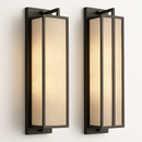 applique murale simple style chinois avec couverture en lin