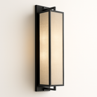 applique murale simple style chinois avec couverture en lin