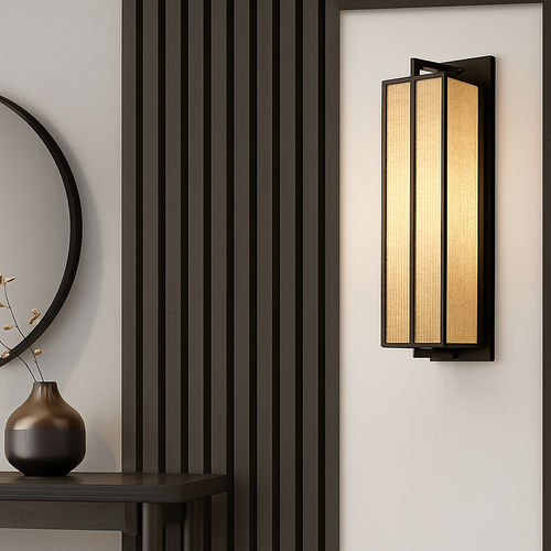 applique murale simple style chinois avec couverture en lin - vue 4 sur 7