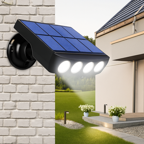 Applique murale solaire extérieure capteur de mouvement IP8 étanche LED de jardin lampe solaire projecteur pour jardin chemin rue - vue 2 sur 8