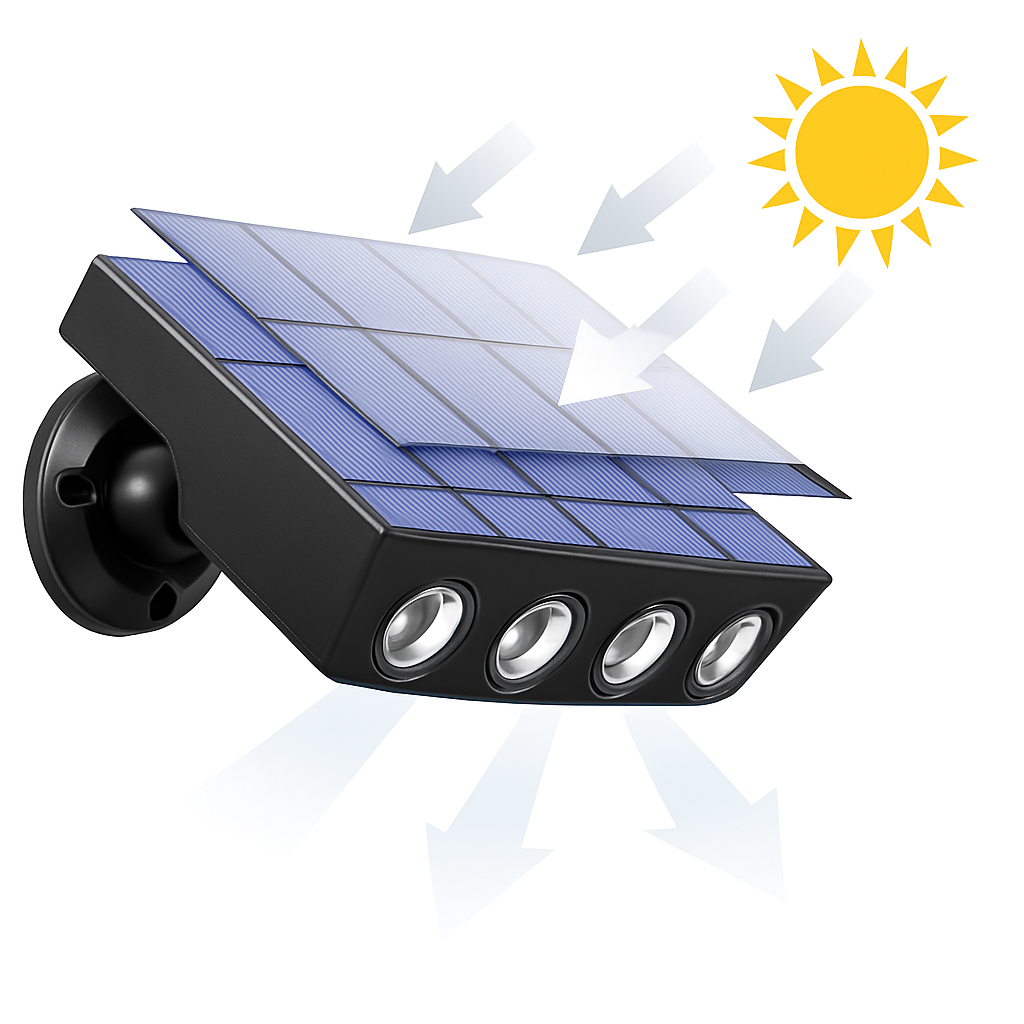 Applique murale solaire extérieure capteur de mouvement IP8 étanche LED de jardin lampe solaire projecteur pour jardin chemin rue - vue 5 sur 8