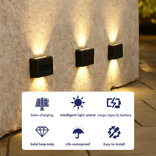 applique murale solaire étanche pour décoration extérieure jardin - vue 3 sur 14