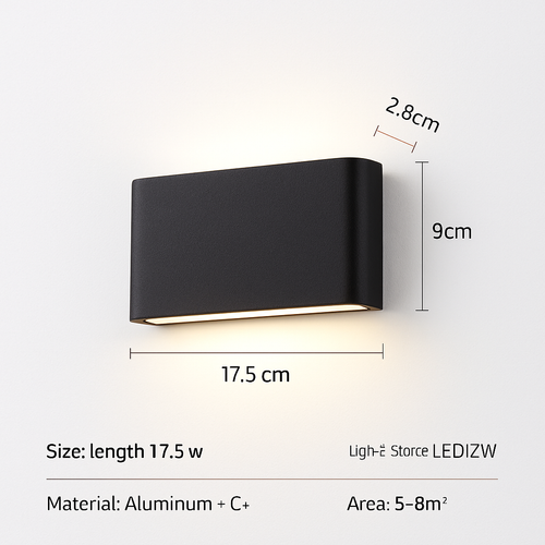 applique murale étanche led pour extérieur et intérieur - vue 5 sur 12