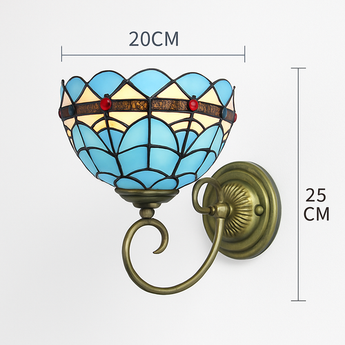 applique murale tiffany en verre décoratif pour intérieur - vue 3 sur 13