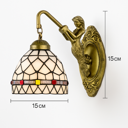 applique murale tiffany en verre décoratif pour intérieur - vue 4 sur 13