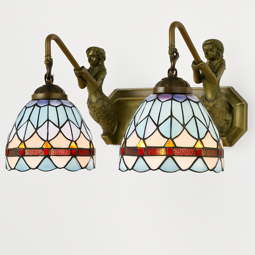 applique murale tiffany en verre décoratif pour intérieur - vue 5 sur 13