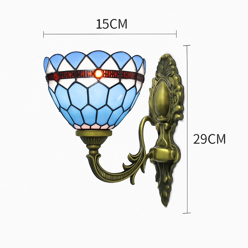 applique murale tiffany en verre décoratif pour intérieur - vue 6 sur 13