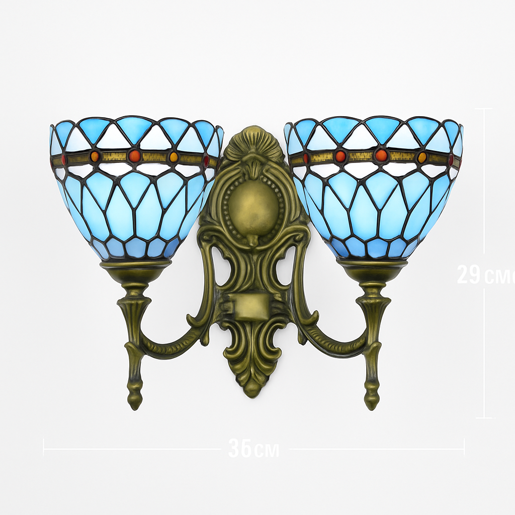 applique murale tiffany en verre décoratif pour intérieur - vue 7 sur 13