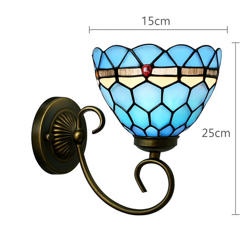 applique murale tiffany en verre décoratif pour intérieur - vue 10 sur 13
