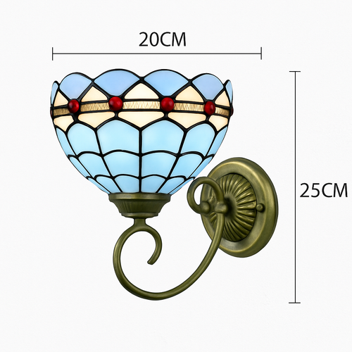 applique murale tiffany en verre décoratif pour intérieur - vue 11 sur 13