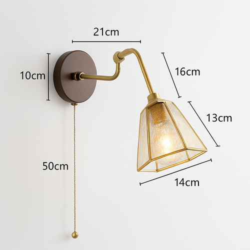 applique murale vintage avec chaîne et base en bois - vue 18 sur 23