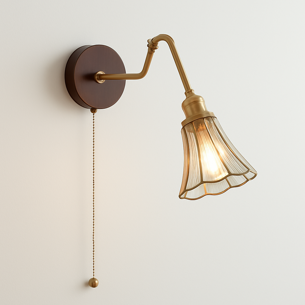 applique murale vintage avec chaîne et base en bois - vue 19 sur 23
