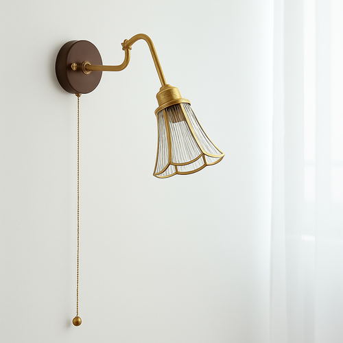 applique murale vintage avec chaîne et base en bois - vue 5 sur 23