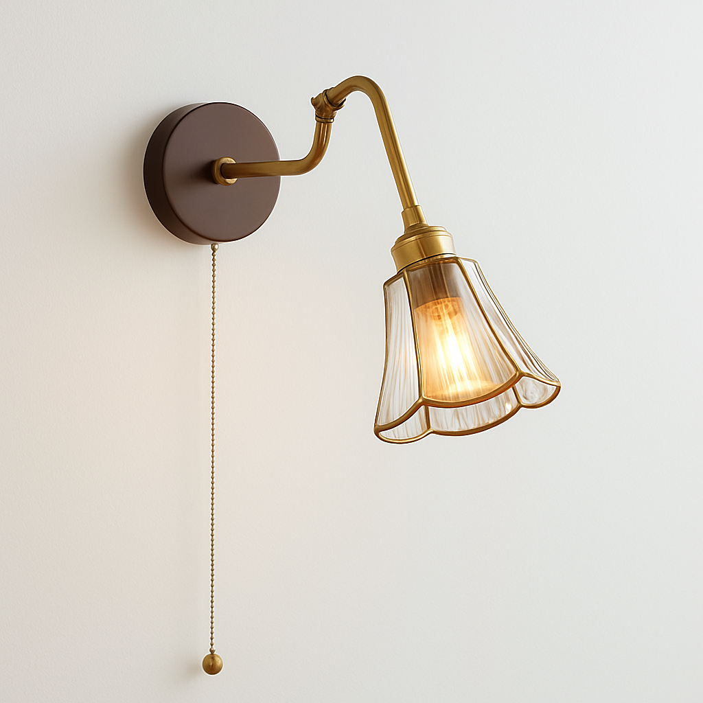 applique murale vintage avec chaîne et base en bois - vue 6 sur 23