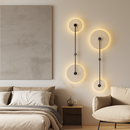 applique murale vintage en pierre naturelle ronde avec led intégrée
