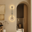 applique murale vintage en pierre naturelle ronde avec led intégrée