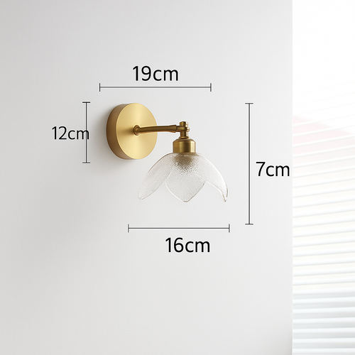 applique murale vintage en verre avec interrupteur à tirette - vue 8 sur 12