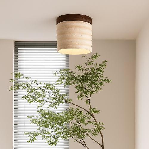 applique plafonnier led rétro avec pierre naturelle - vue 4 sur 6