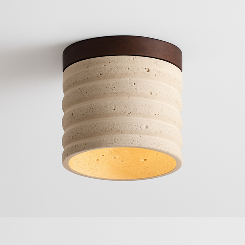 applique plafonnier led rétro avec pierre naturelle - vue 5 sur 6