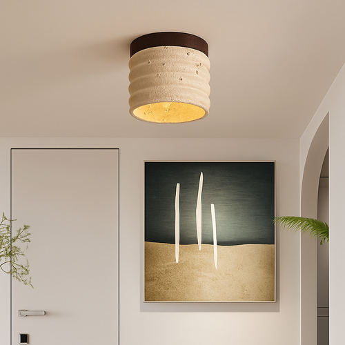 applique plafonnier led rétro avec pierre naturelle - vue 6 sur 6