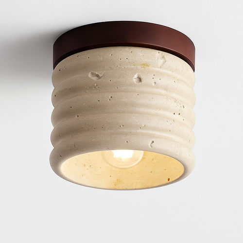 applique plafonnier led rétro avec pierre naturelle - vue 7 sur 6