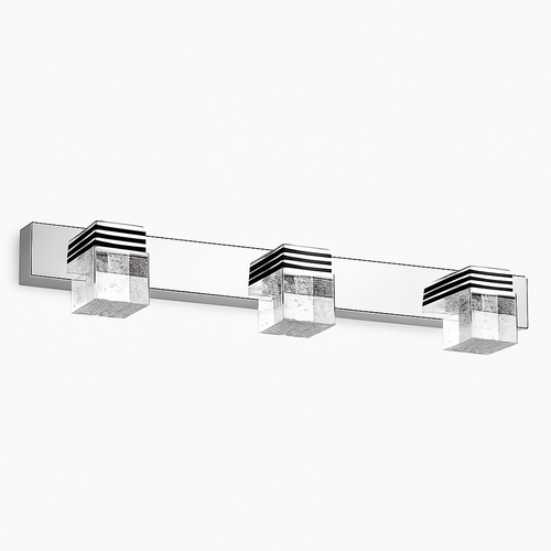 Applique à tableau et miroir LED chromée et cristal - vue 2 sur 7
