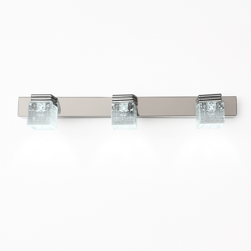 Applique à tableau et miroir LED chromée et cristal - vue 4 sur 7