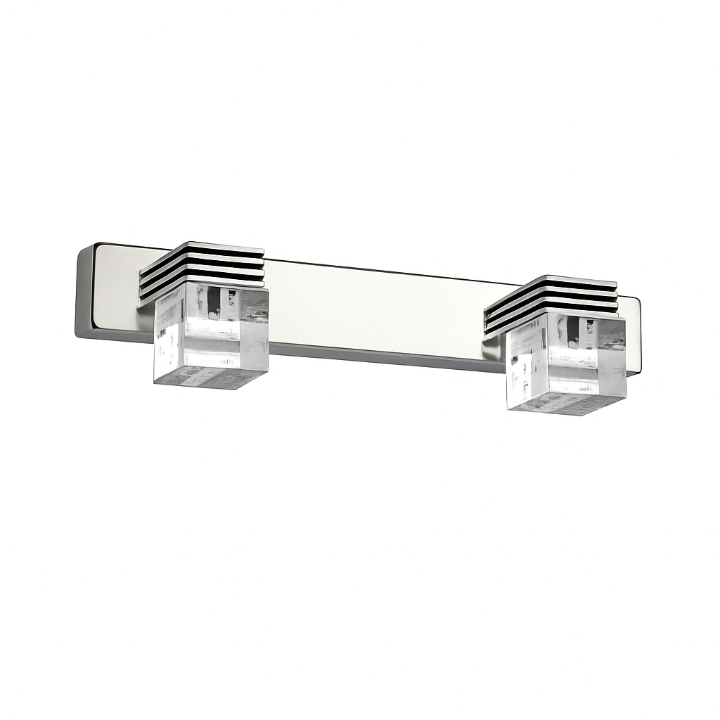 Applique à tableau et miroir LED chromée et cristal - vue 6 sur 7