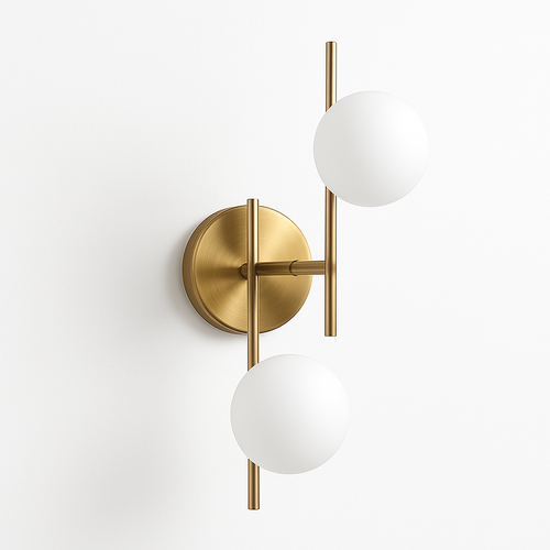 appliques murales modernes led avec boule ronde en verre laiteux - vue 2 sur 8