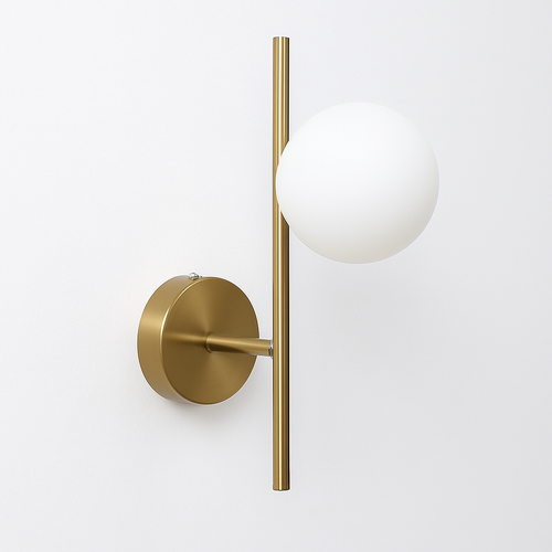 appliques murales modernes led avec boule ronde en verre laiteux - vue 8 sur 8