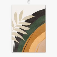 art mural abstrait boho avec lune fleur et arc-en-ciel
