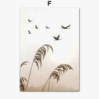 art mural paysage bohème fleurs herbe moderne affiche déco intérieure