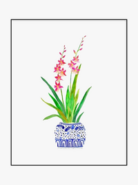 art mural vase à fleurs aquarelle style nordique décoration intérieure
