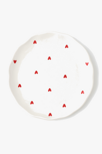 Assiette a gateau ceramique style coreen motif floral