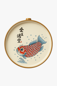 Assiette arowana rétro en céramique service kung fu