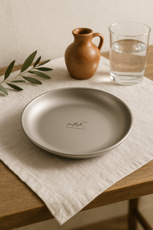 assiette camping titane ultralégère portable randonnée inoxydable - vue 2 sur 2