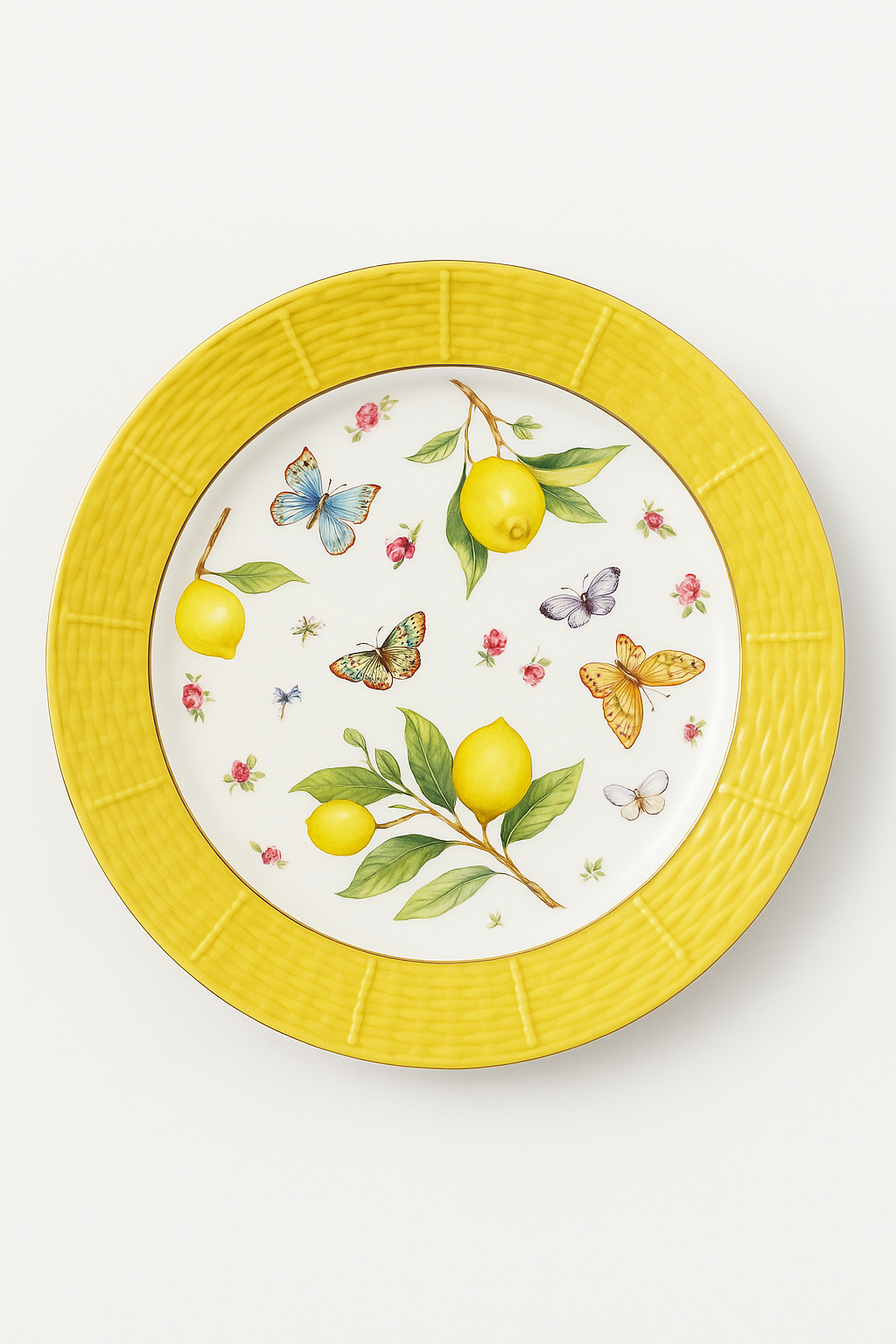 Assiette ceramique motif citron style europeen cuisine - vue 2 sur 2