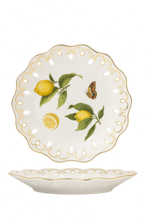 Assiette céramique motif citron style europeen cuisine - vue 2 sur 2