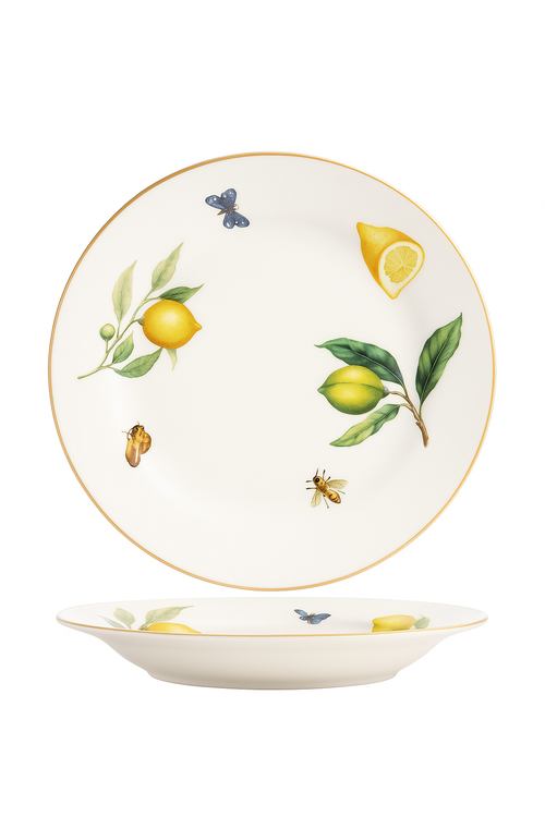 Assiette ceramique motif citron style europeen cuisine - vue 2 sur 2