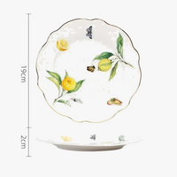 Assiette ceramique motif citron style europeen elegante table