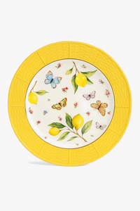 Assiette ceramique motif citron style europeen pour table