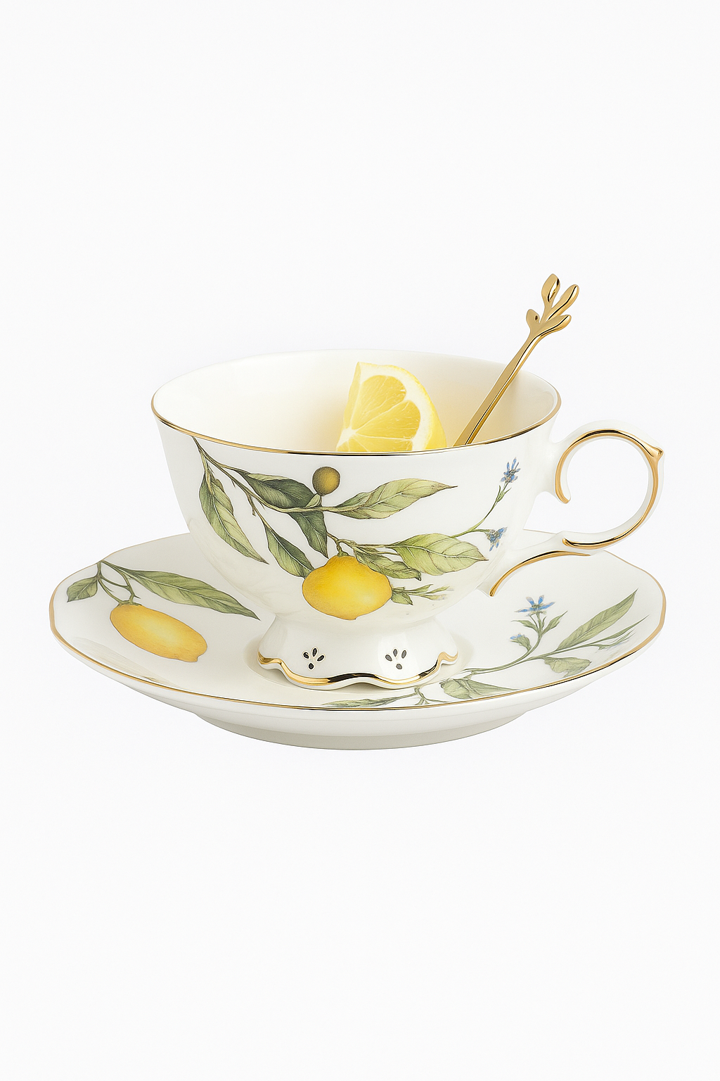 Assiette ceramique style europeen motif citron elegant - vue 2 sur 2