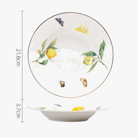 Assiette ceramique style europeen motif citron elegant table