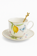 Assiette ceramique style europeen motif citron elegant table