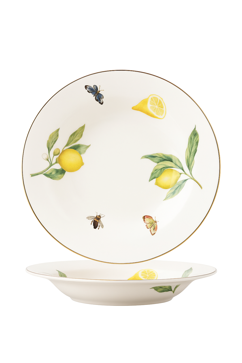 Assiette ceramique style europeen motif citron elegant table - vue 2 sur 2