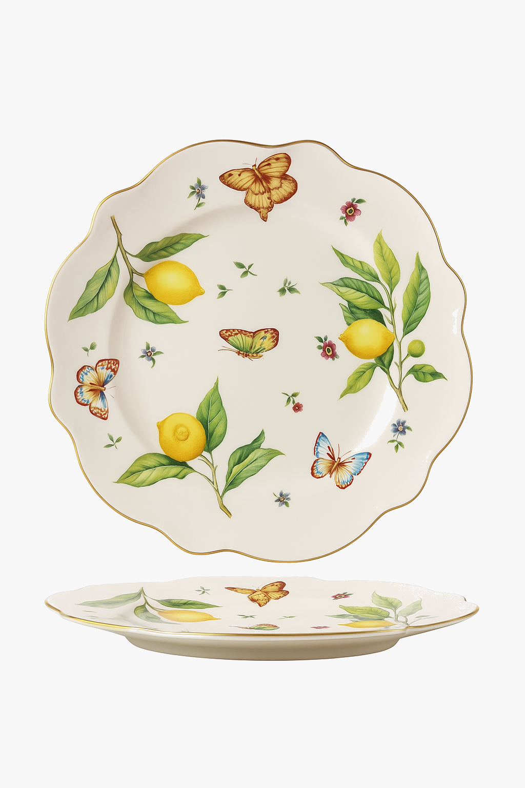 assiette ceramique style europeen motif citron elegante