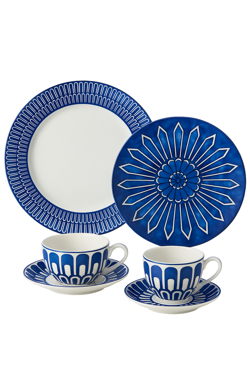 Assiette céramique style européen motifs raffinés pour thé - vue 3 sur 2